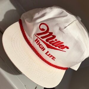 Miller High Life White and Red Cap Hat